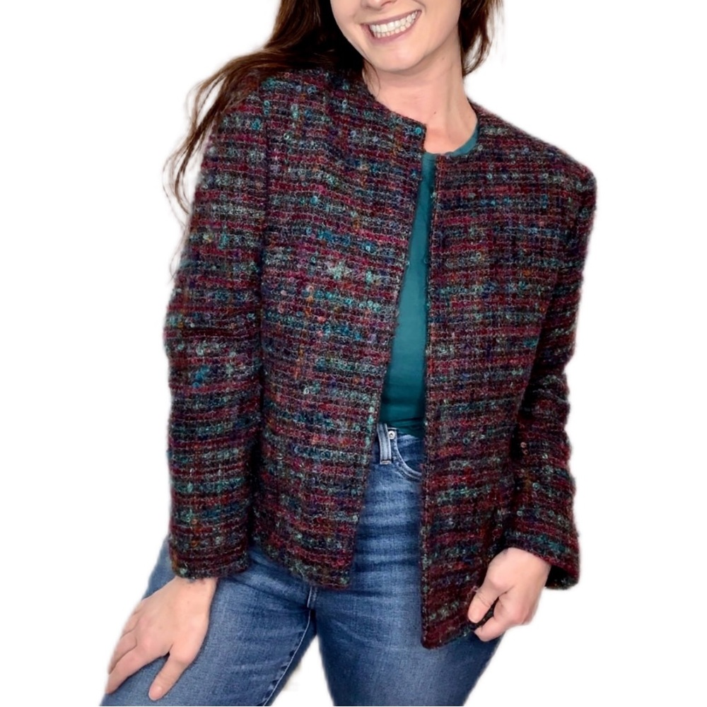 Mohair Made In Usa Open Front Structured Boucle K… - image 3